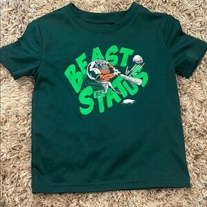 Under Armour Dark Green Kids Tee with Beast Graphic